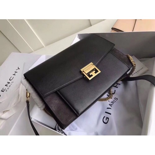 GIVENCHY GV3 mittelgroße Umhängetasche aus Leder 9741 schwarz