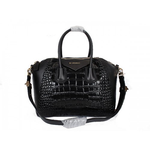 Givenchy Große Antigona Tasche aus Kokosleder 9981L Schwarz