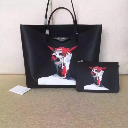 Givenchy Print Große Einkaufstasche G6598E Schwarz