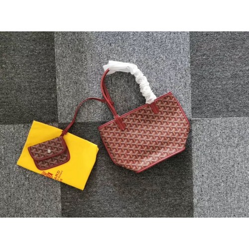 Goyard Mini-Einkaufstasche aus Kalbsleder 6782 Wein