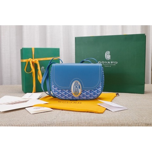 Goyard Kalbsleder Umhängetasche 9967 himmelblau