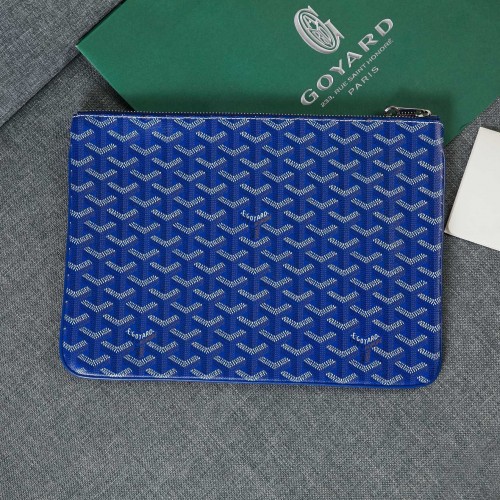 Goyard Y Doodling Kalbsleder Clutch 5987 Blau