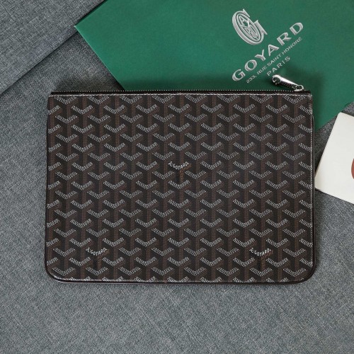 Goyard Y Doodling Kalbsleder Clutch 5987 Grau