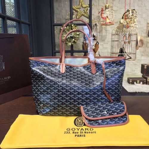 Goyard Y Doodling Kalbsleder Tragetasche 36987 dunkelblau