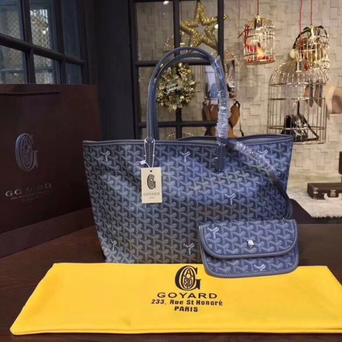 Goyard Y Doodling Kalbsleder Tragetasche A36987 blau