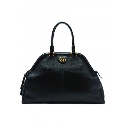 Gucci Tasche aus Kalbsleder mit Griff oben 501015 Schwarz