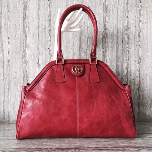 Gucci Wildleder Tasche mit Griff oben 501015 Rot