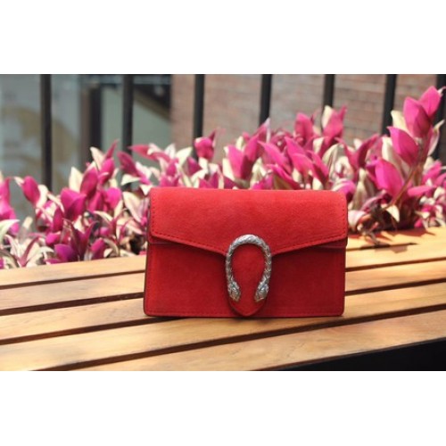 Gucci Dionysus Suede Super Mini Bbag mit Kristallen 476432 Rot