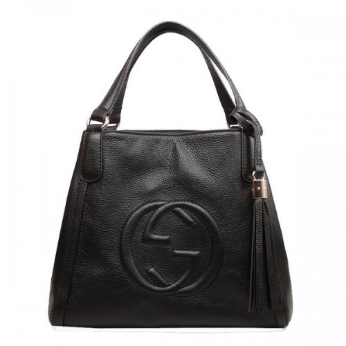 Gucci 336751 Schultertasche aus schwarzem Soho-Leder