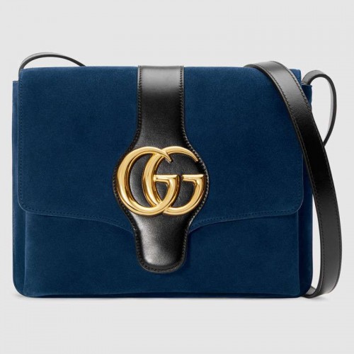 Gucci Arli mittelgroße Umhängetasche 550126 Dunkelblau