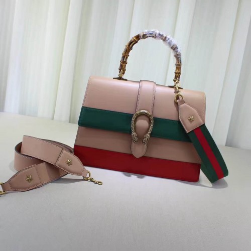 Gucci Bamboo Glattleder Tasche mit Griff oben 17410