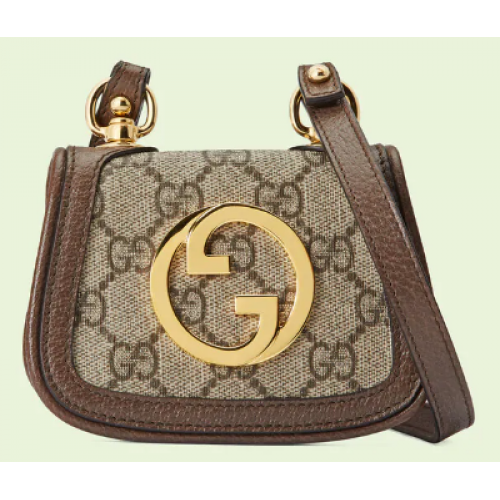 Gucci Blondie Kartenetui Geldbörse GG Supreme Canvas 698635 braun