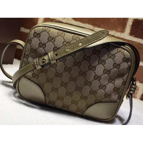 Gucci Bree Original GG Canvas Mini Messenger Bag 387360 Gold