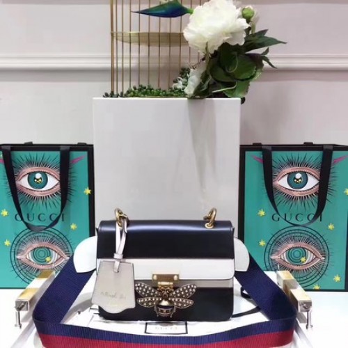 Gucci Broadway Mini-Ledertasche 476542 Schwarz