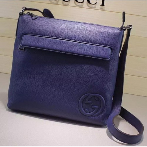 Gucci Messenger Bag aus KalbslederS 322059 Blau