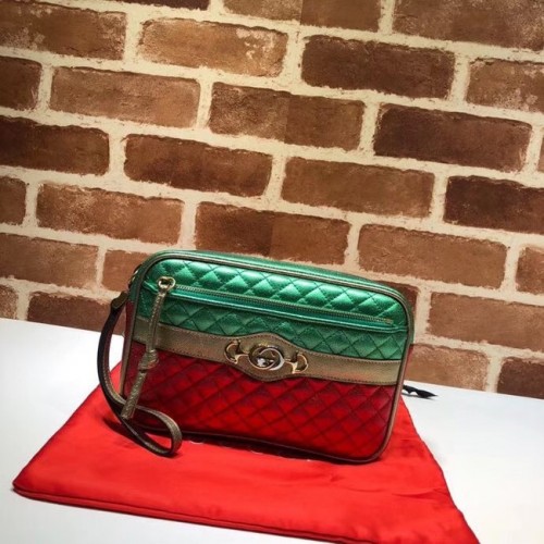 Gucci Clutch aus Kalbsleder 447632 rot&gold&grün