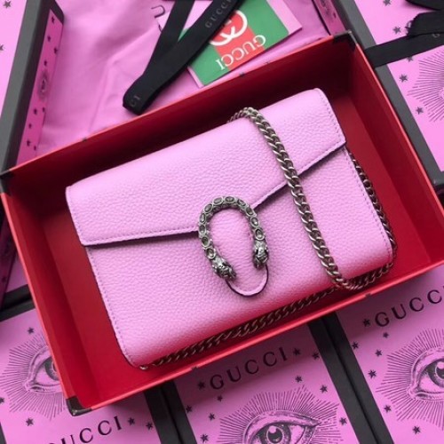 Gucci Schultertasche aus Kalbsleder 401231 Pink