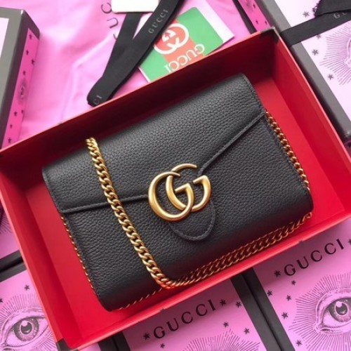 Gucci Schultertasche aus Kalbsleder 401232 Schwarz