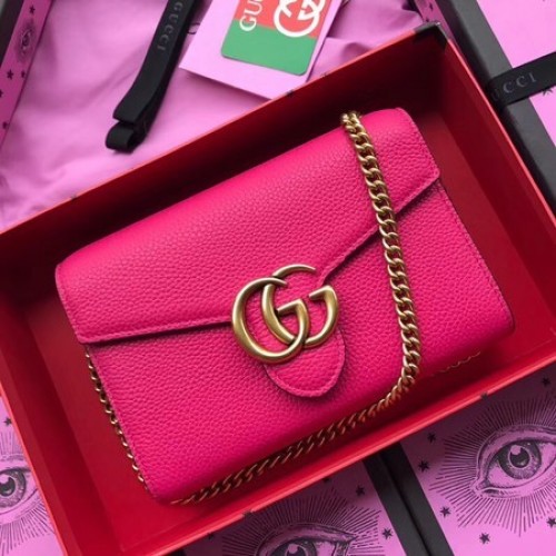 Gucci Schultertasche aus Kalbsleder 401232 Pfirsich