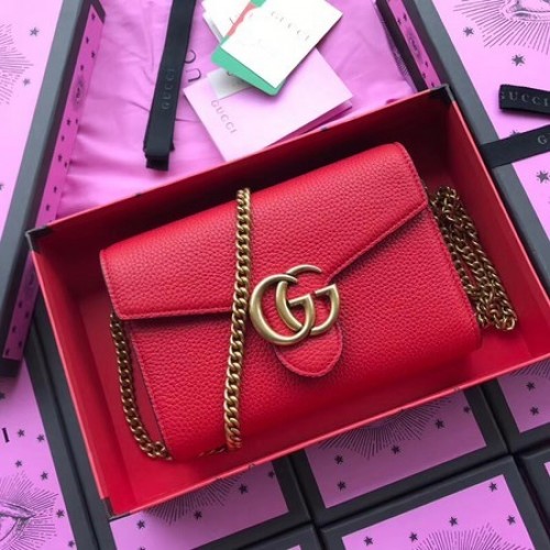 Gucci Schultertasche aus Kalbsleder 401232 Rot