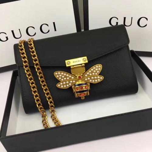 Gucci Schultertasche aus Kalbsleder 403326 Schwarz