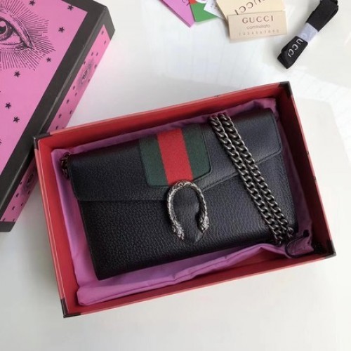Gucci Schultertasche aus Kalbsleder 481377 Schwarz