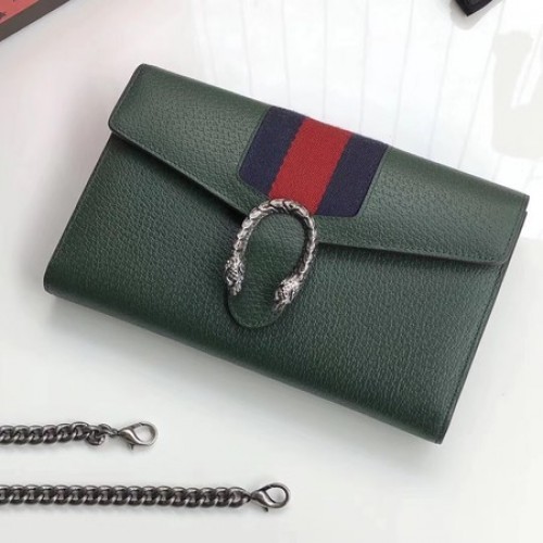 Gucci Schultertasche aus Kalbsleder 481377 Grün