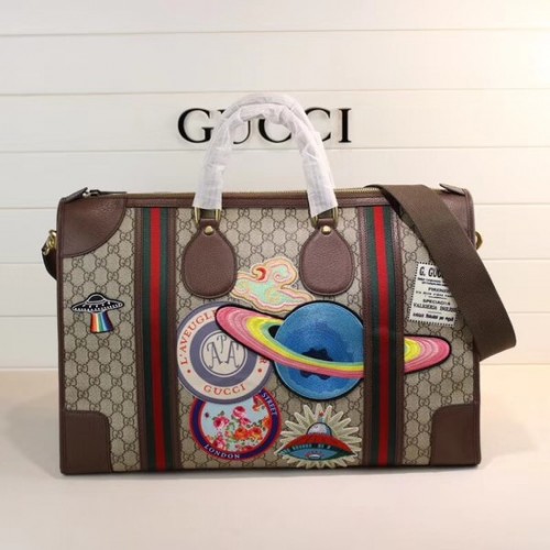 Gucci Courrier weiche GG Supreme Reisetasche 459291 braun