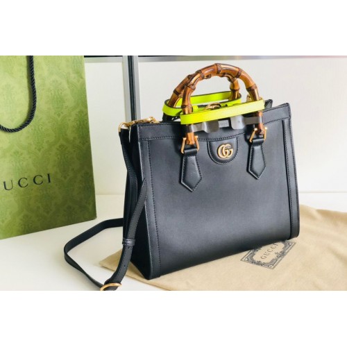 Gucci Diana GG Bamboo Top Handle Original Ledertasche 660195 Schwarz