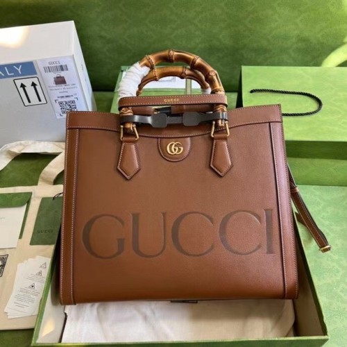 Gucci Diana mittelgroße Einkaufstasche 655658 braun