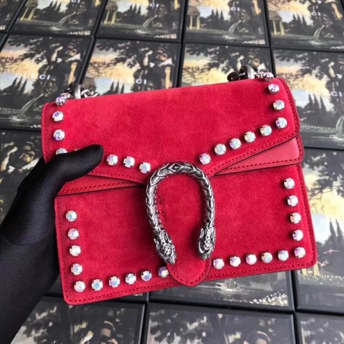 Gucci Dionysus GG Supreme Kristall-Minitasche 421970 rot