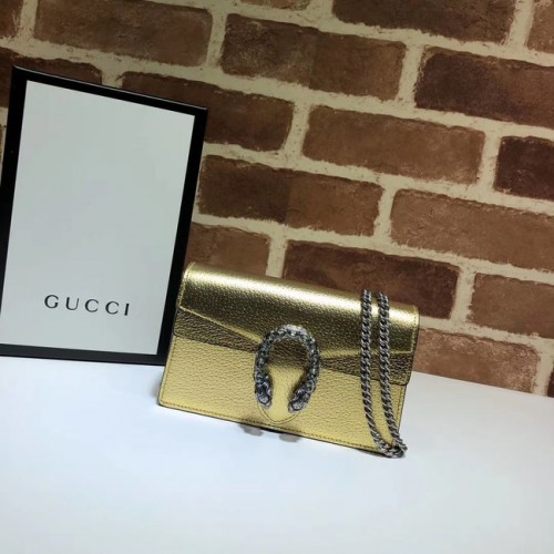 Gucci Dionysus Leder Super Mini Tasche 476432 Gold