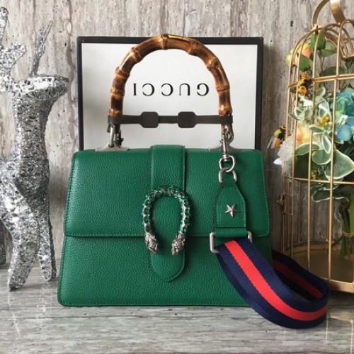 Gucci Dionysus Leather Top Handle Bag 448075 Grün