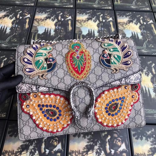 Gucci Dionysus mittelgroße Umhängetasche 403348 grau