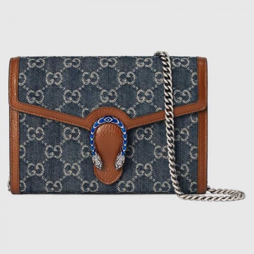 Gucci Dionysus Mini-Kettentasche 401231 Dunkelblau