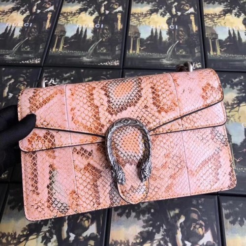 Gucci Dionysus kleine Umhängetasche aus Schlangenleder 400249 rosa