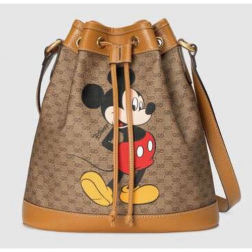 Gucci Disney x Micky Maus Kleine Beuteltasche 602691 Braun