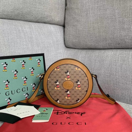 Gucci Disney x Mickey Mouse Kleine Umhängetasche 603938 Braun