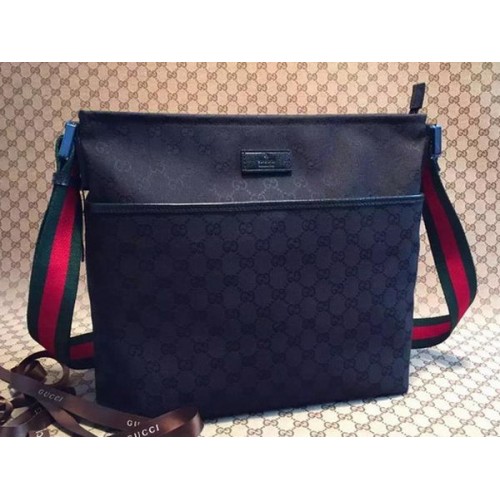 Gucci GG Canvas Medium Messenger Bags 189751 Schwarz