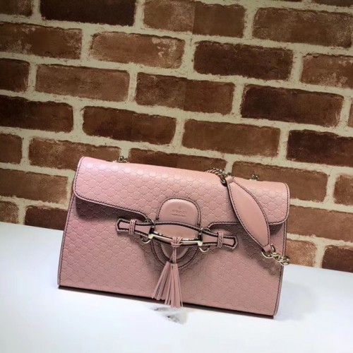Gucci GG Leder Umhängetasche 449635 Rosa