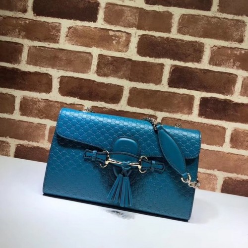 Gucci GG Leder Umhängetasche 449635 blau