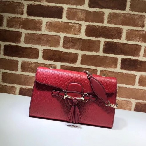 Gucci GG Leder Umhängetasche 449635 rot