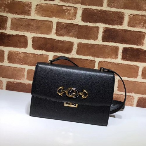 Gucci GG Leder Umhängetasche 576388 Schwarz