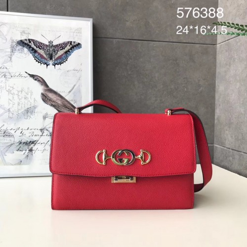 Gucci GG Leder Umhängetasche A576388 rot