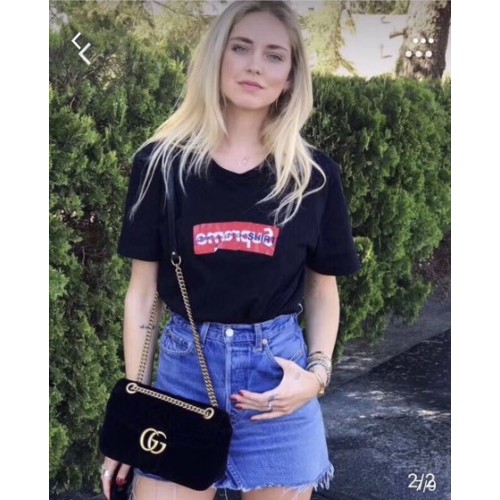 Gucci GG Marmont Chevron Velvet Umhängetasche 443497 Schwarz