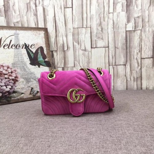 Gucci GG Marmont Mini-Tasche aus besticktem Samt 446744T Rose
