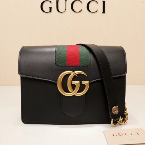 Gucci GG Marmont Leder Umhängetasche 476468 schwarz