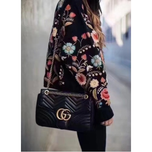 Gucci GG Marmont Matelasse Umhängetasche 443496 Schwarz