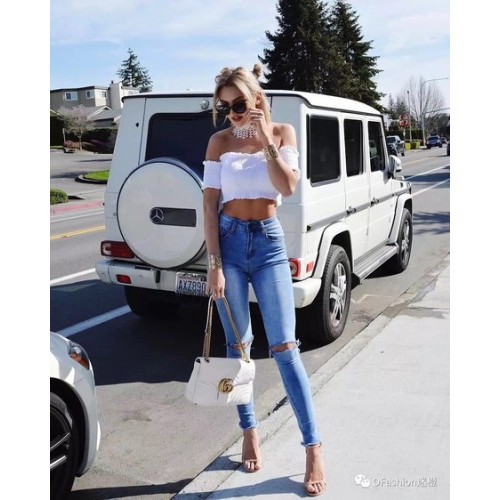 Gucci GG Marmont Matelasse Umhängetasche 443496 OffWhite