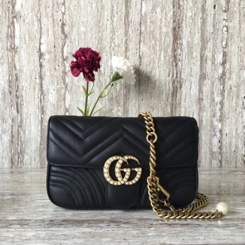 Gucci GG Marmont Matelasse Umhängetasche 443497 Schwarz
